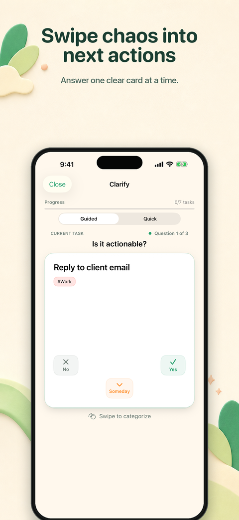 Clareo task inbox screen