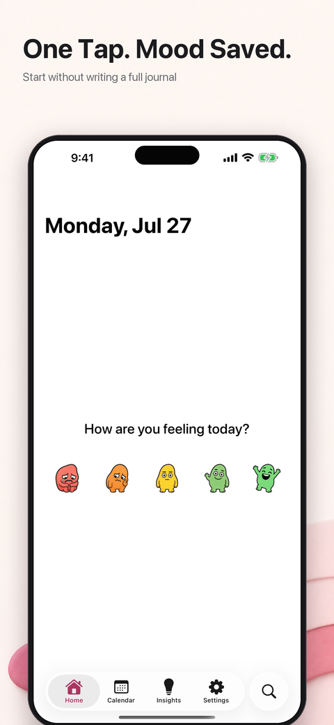 Selecting an emotion with one tap