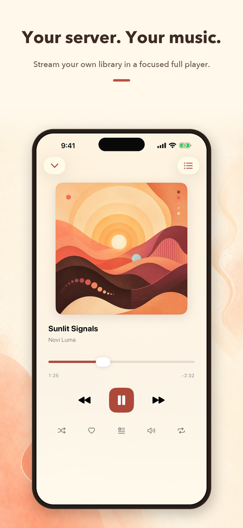Musiclatte music library screen
